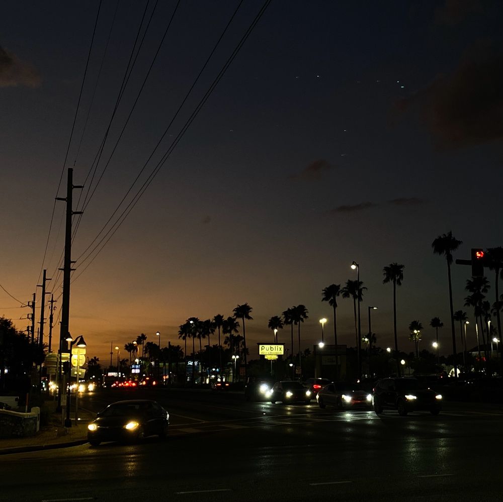 Busch Blvd at sunset 