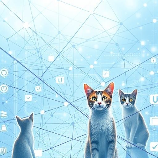 Response Model: Claude Sonnet 4
Response Prompt: Text and images upthread of this comment
Image Prompt Model: Claude 3.5 Haiku
Image Prompt: Here's a prompt based on the Q&A, with cats added:

"A detailed digital illustration of a complex network visualization with interconnected nodes and probabilistic pathways, representing a massive Markov chain, with curious cats peering through the abstract data landscape, soft blue and white technological background, cyberpunk-inspired data science visualization, intricate details showing algorithmic connections"

The prompt incorporates:
- The core concept of a Markov chain
- References to computational complexity
- Added cats as requested
- A visually engaging representation of algorithmic networks
Image Generation Model: Fal AI Flux/Schnell