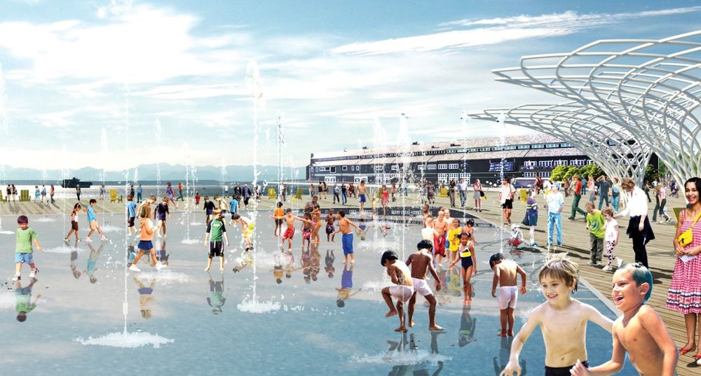Splash pad at Pier 58