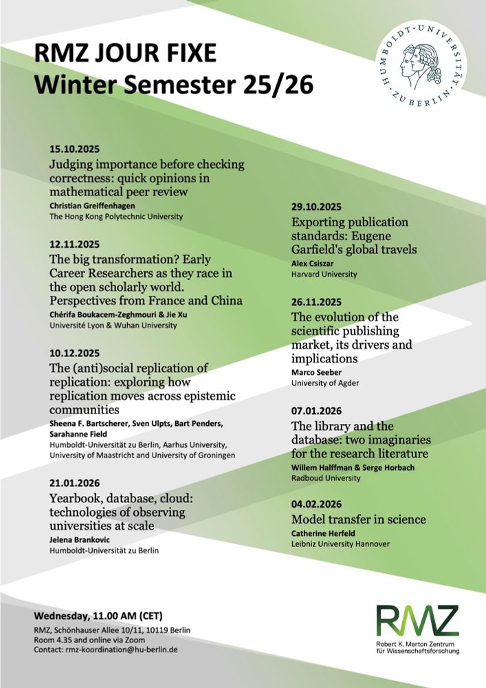 RMZ Jour Fixe lecture series, winter semester 2025/26