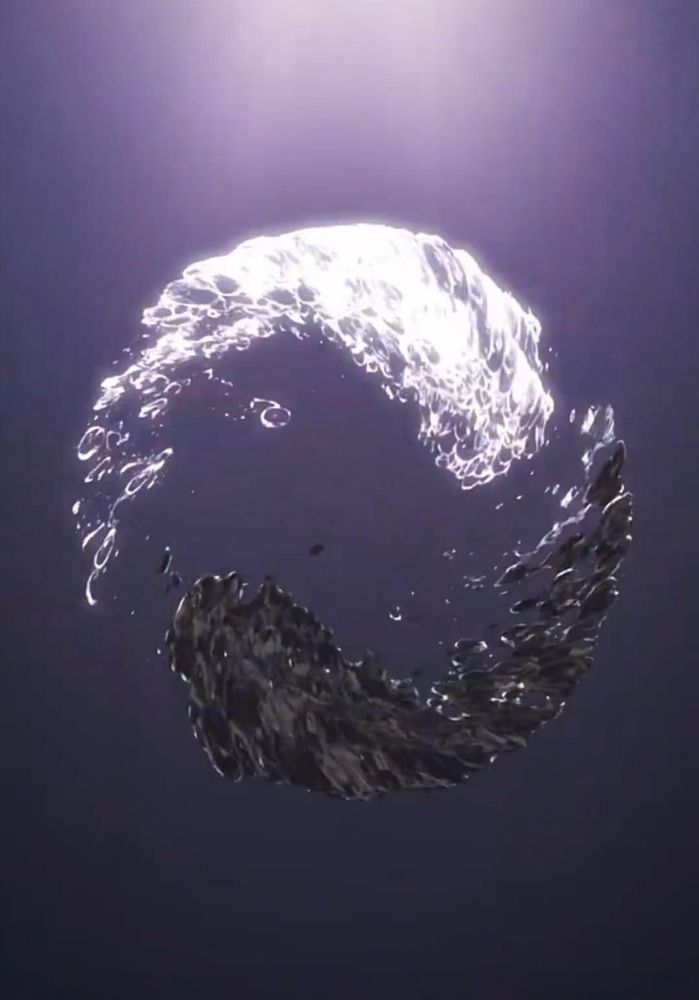 Image of the aes sedai symbol as merging liquids