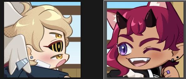 The quoted picture, cropped into two squares for two keycaps. One of Hevel, and one of Dami!