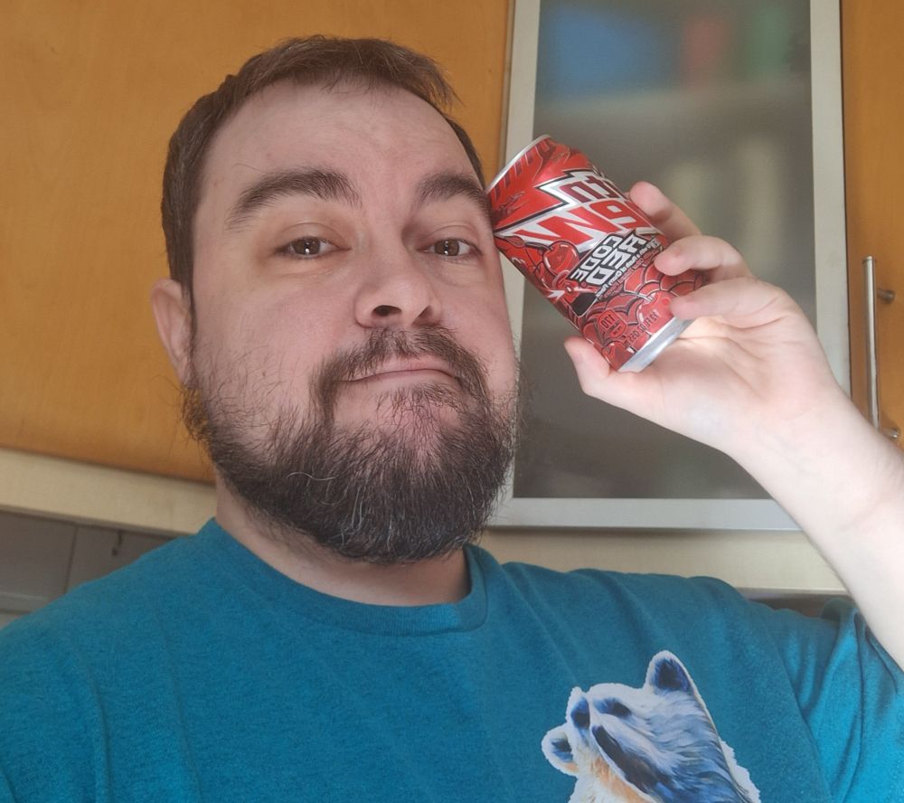 Idiot with one of his favourite drinks