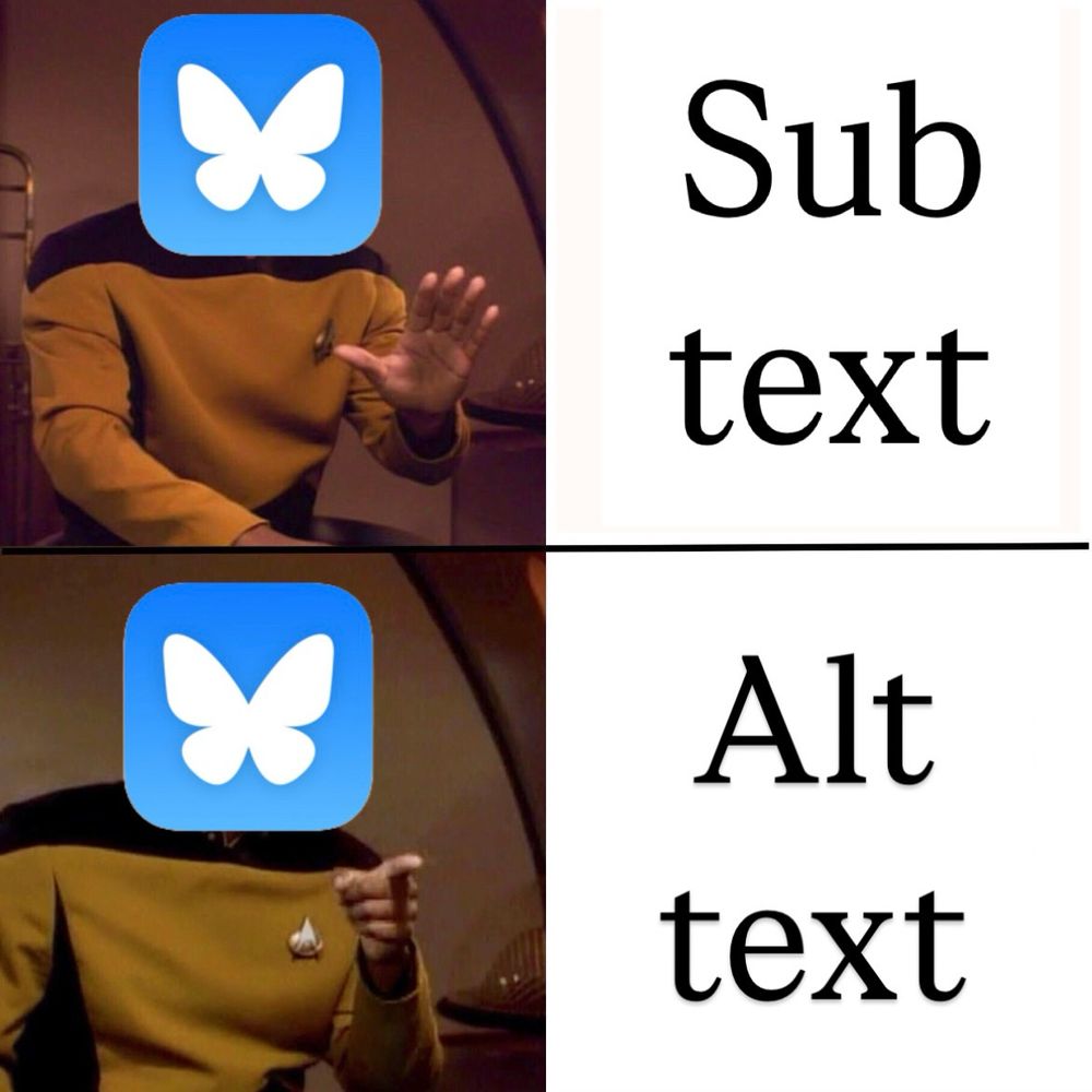 Geordi no: Sub text
Geordi yes: Alt text