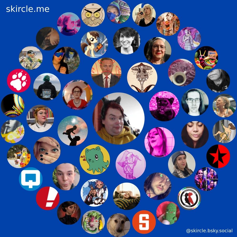 Skircle Bild mit viele Profilbilder vom Leuten, mit den ich die in der Woche Interagiert habe. Alle Profilbilder sind Kreisförmig, und sind Kreisförmig um meinen Profilbild verteilt