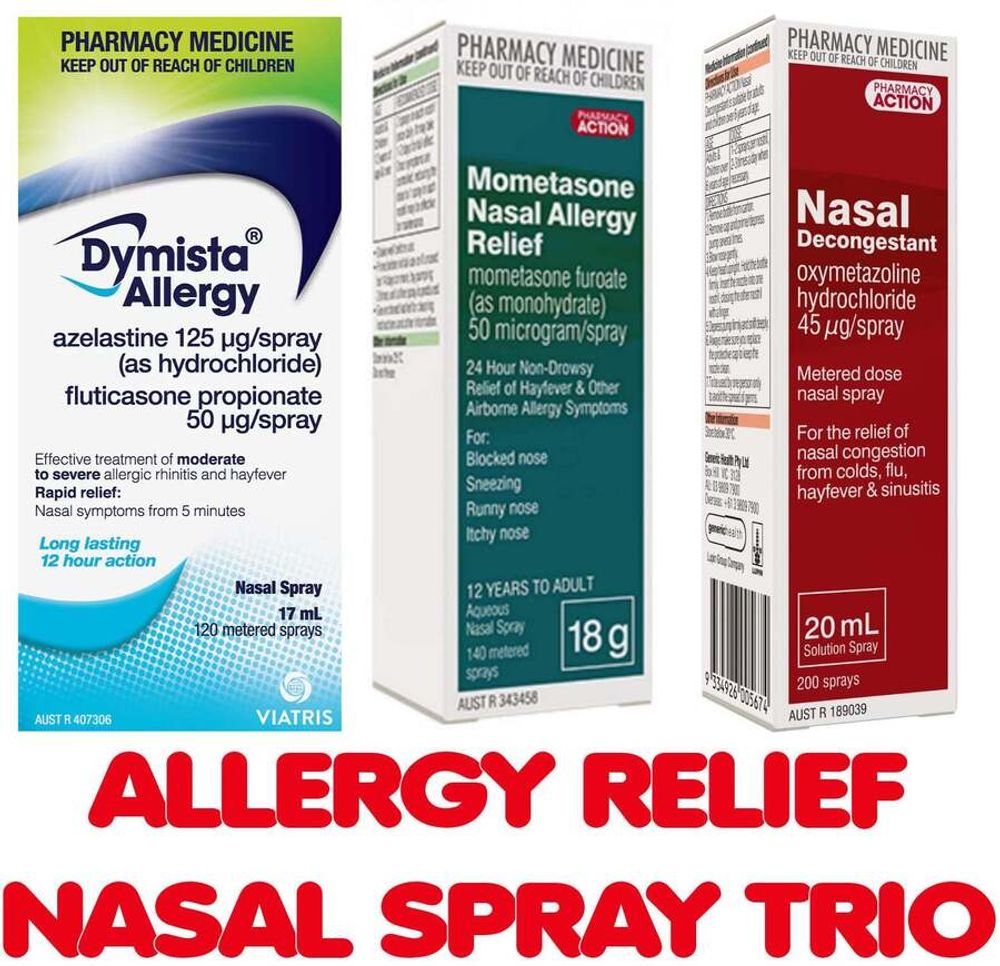 Allergy Relief - Nasal Spray Trio: Dymista + Mometasone + Nasal Decongestant $49.99 Delivered @PharmacySavings