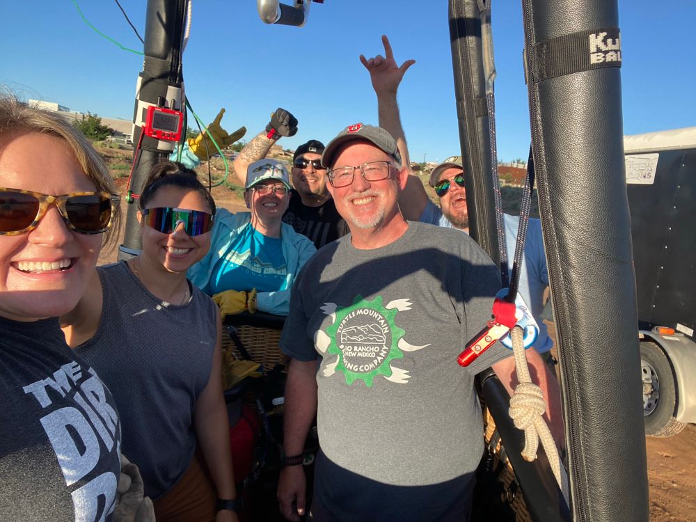 The balloon crew with Katie Witkiewitz, Eric Hodges, Laura Ornelas, David Ley, Morgan and Felix