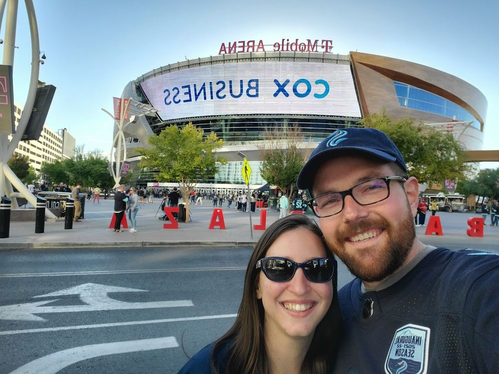 Us in Las Vegas before the first Kraken game 