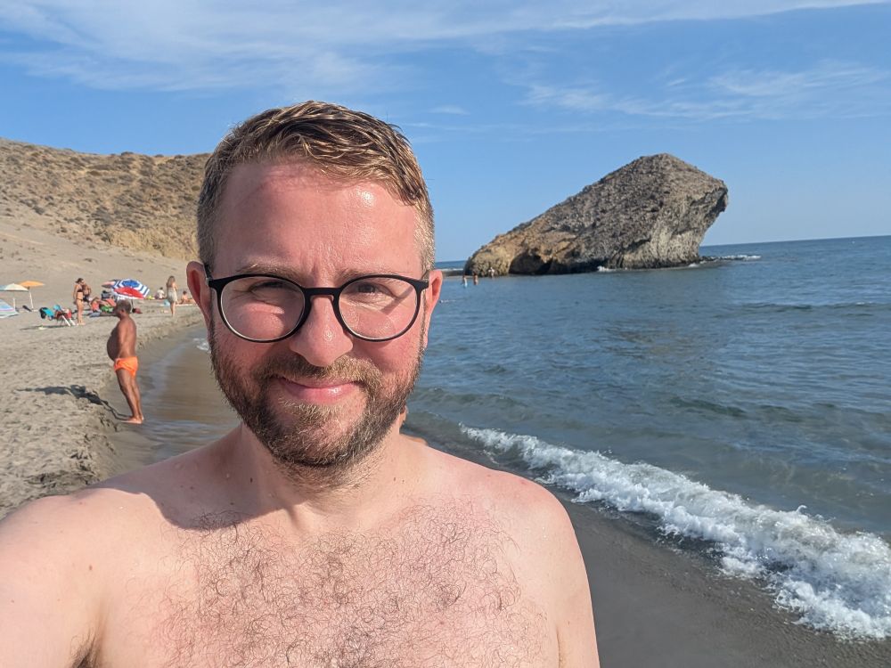 Man in glasses on the beach from Indiana Jones and the last crusade