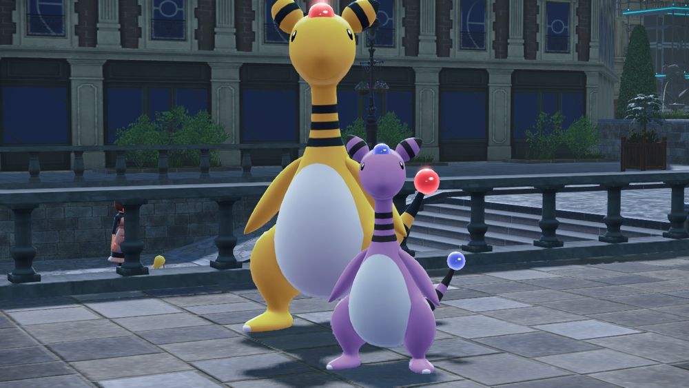 The same Alpha Ampharos and Shiny Ampharos standing closer to eachother, to better show the height difference.