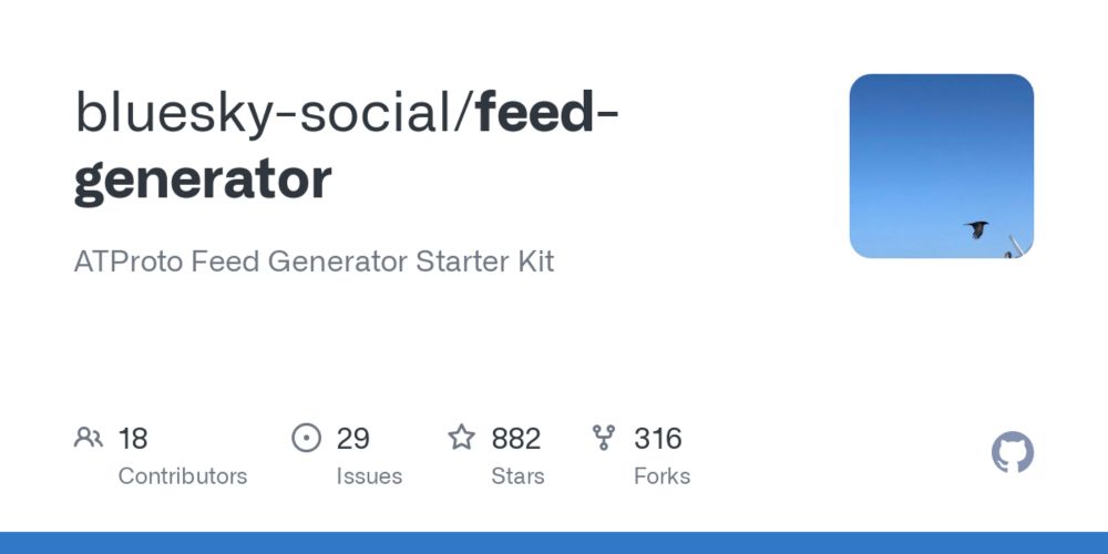 GitHub - bluesky-social/feed-generator: ATProto Feed Generator Starter Kit