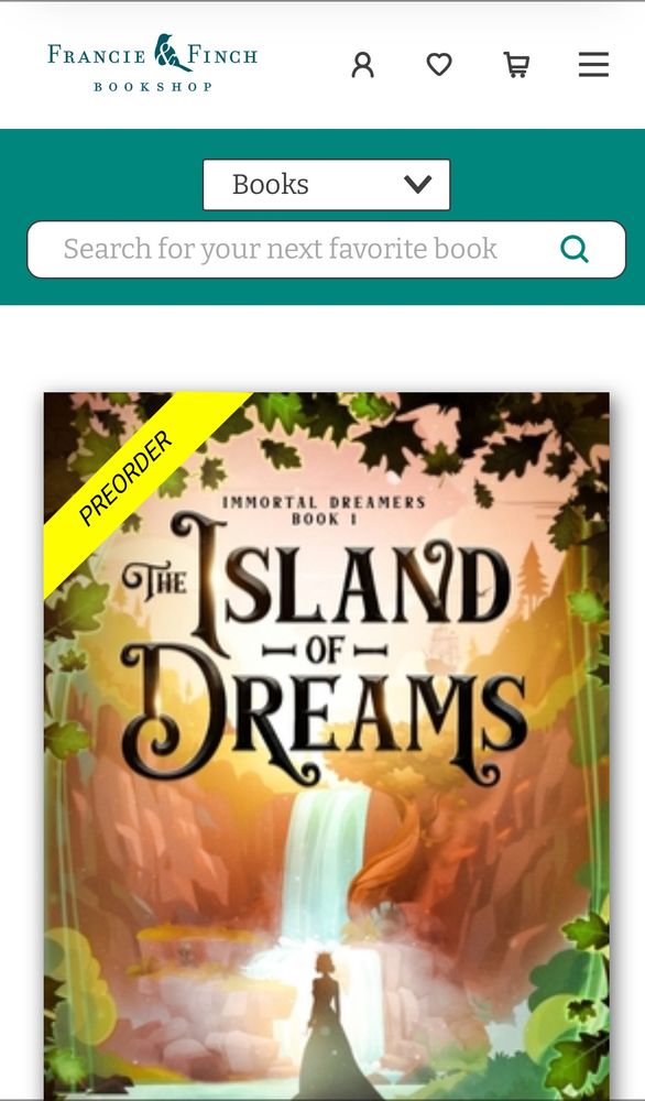 Screen grab of Francis and Finch pre order page for Island of Dreams