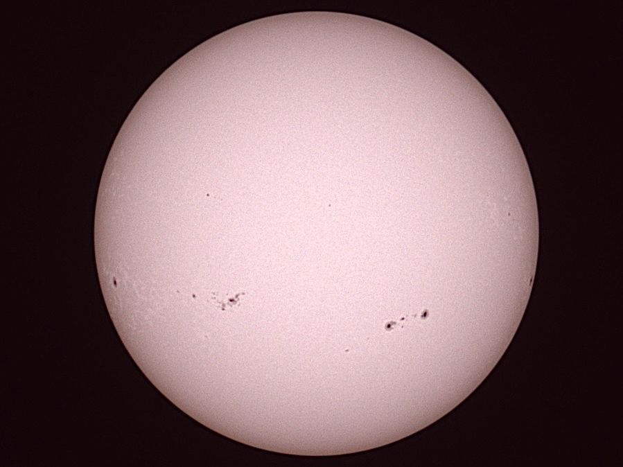 Sun showing sunspots taken with a DWARF II Smart Telescope