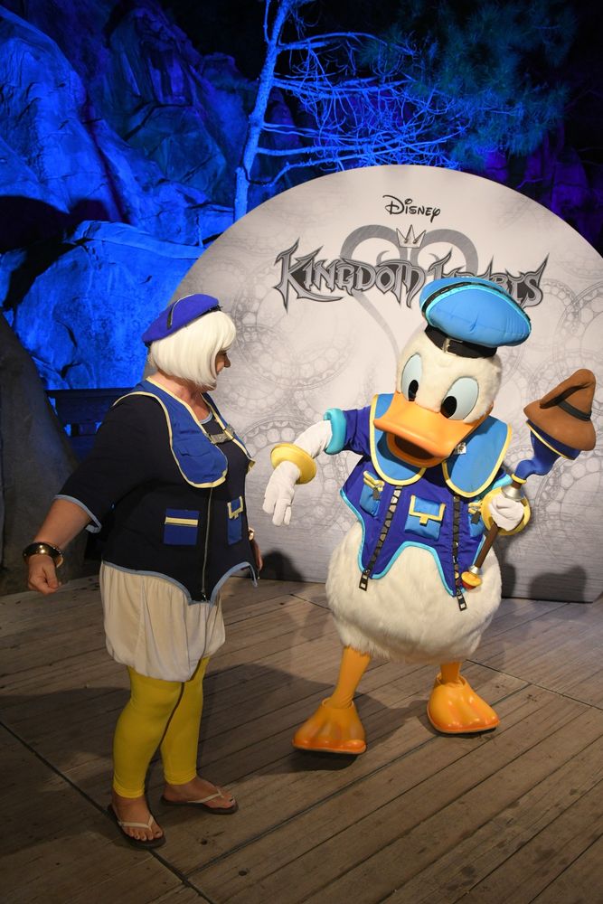Kingdom Hearts Donald Duck sees me dressed like him! He seems impressed!