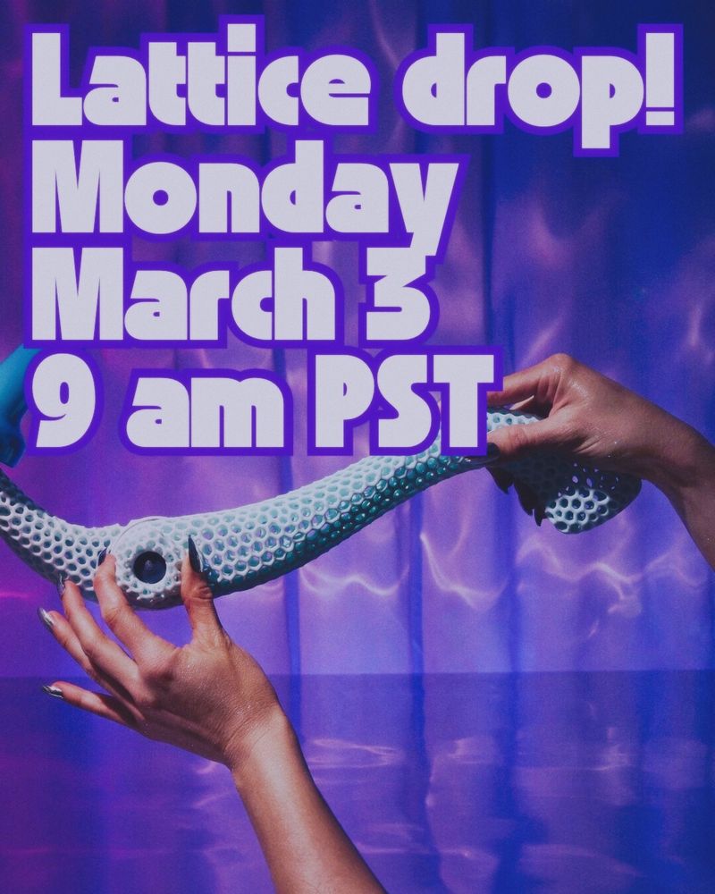 Hands holding the Lattice reach extension handle against a purple background