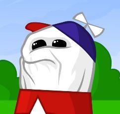 Homestar Runner but he is shriveled up and old like a raisin.