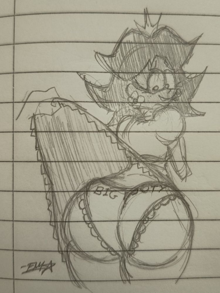 the text on her panties is supposed to read "big booty"