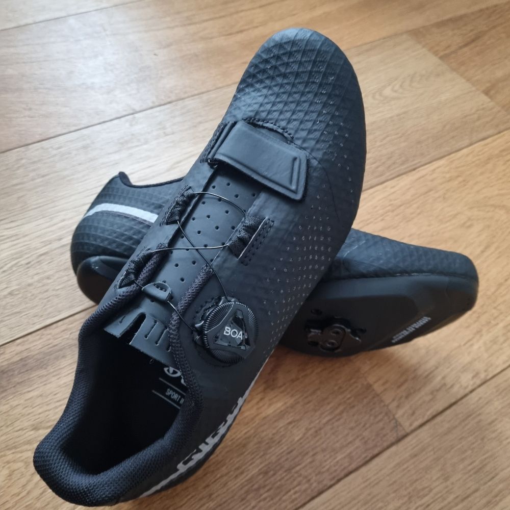 A pair of cycling shoes
