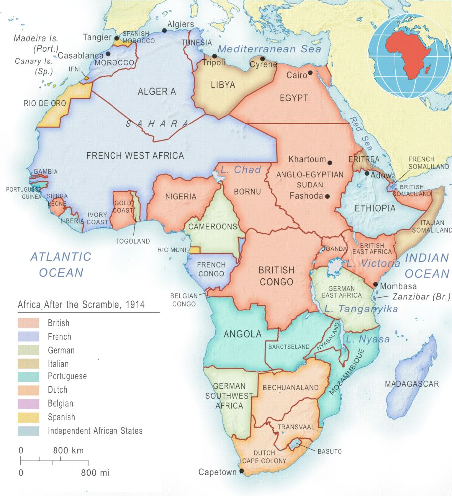 Modern textbook style map of an alternate Africa ca. 1914.
HD with links to the story: https://www.deviantart.com/ynot1989/art/Alternate-Empires-Dutch-Africa-1202356095