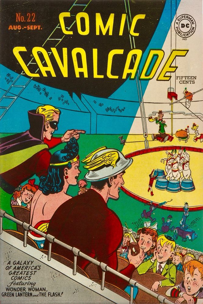 Comic Cavalcade #22, Aug-Sep 1947, cover by Martin Naydel.