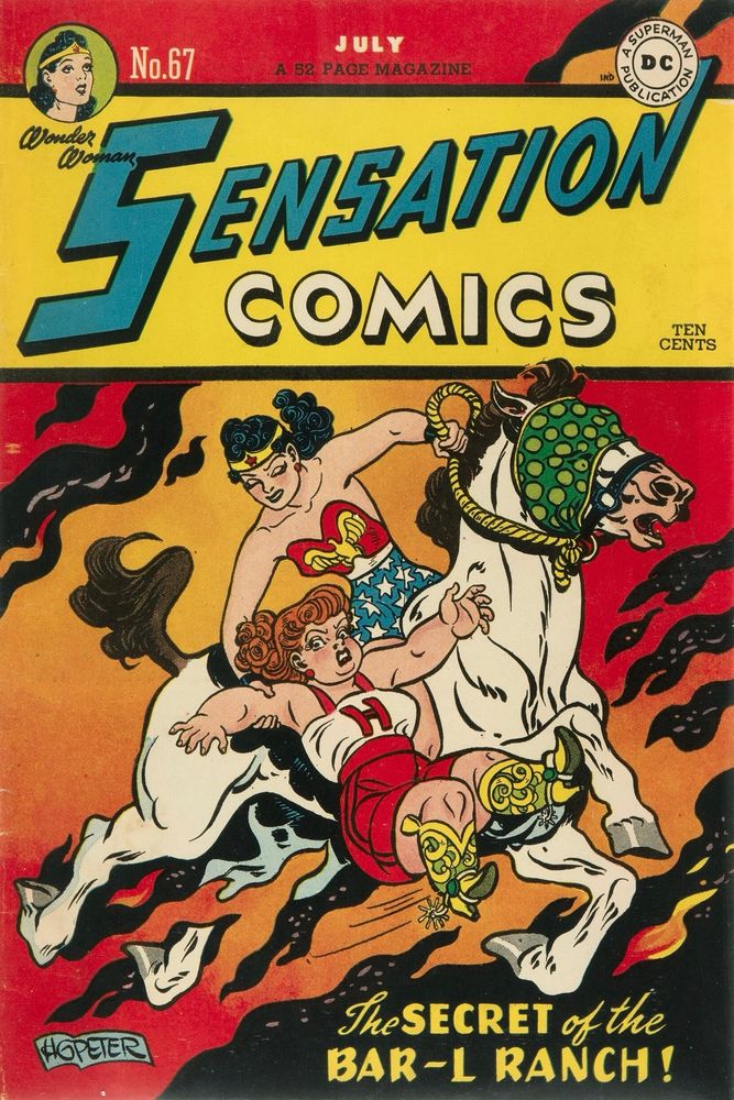 Sensation Comics #67, July 1947, cover by Harry G. Peter.