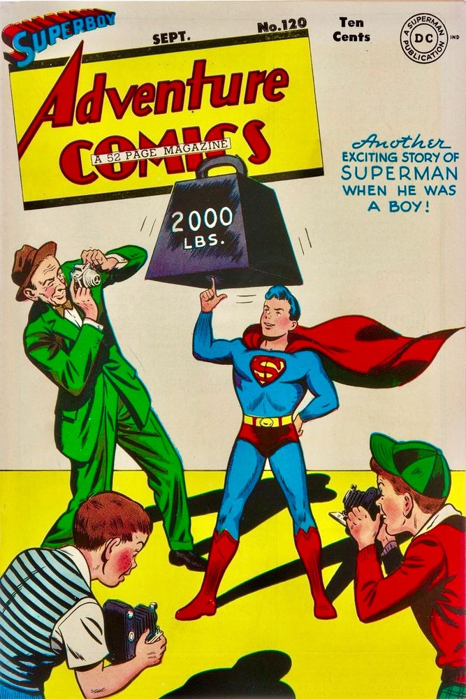 Adventure Comics #120, September 1947, cover by Jack Burnley & Stan Kaye.