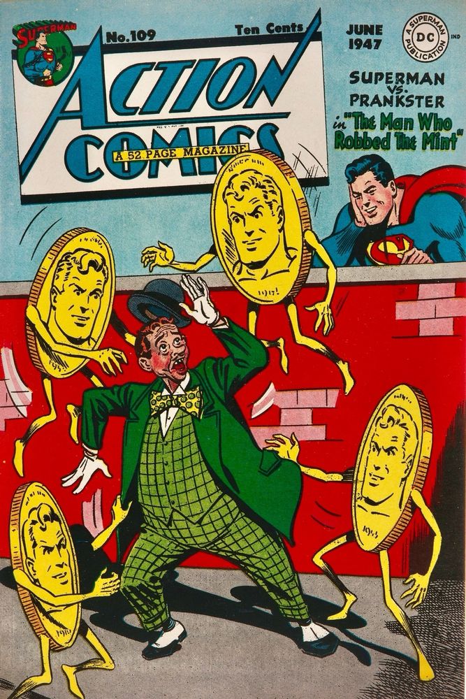 Action Comics #109, June 1947, cover by Stan Kaye & Jack Adler.