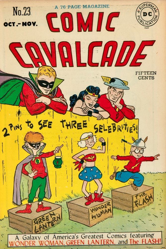 Comic Cavalcade #23, Oct-Nov 1947, cover by Harry Lampert and Alex Toth.