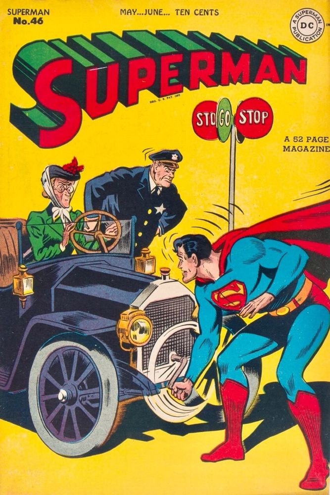 Superman #46, May-Jun 1947, cover by Wayne Boring & Stan Kaye.