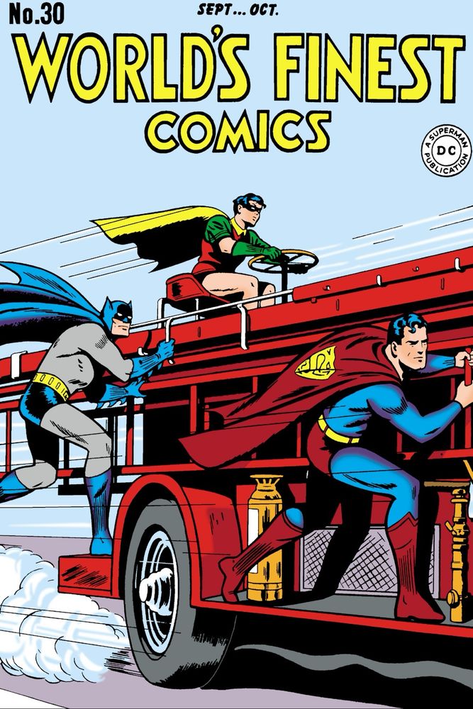World’s Finest #30, Sep-Oct 1947, cover by Jack Burnley and Charles Paris.