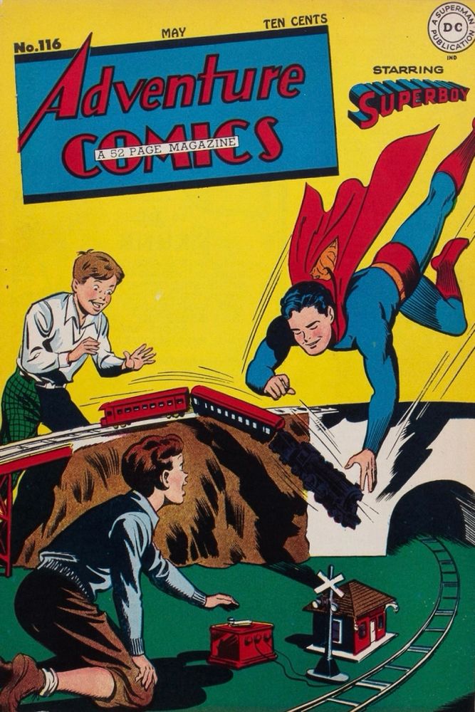 Adventure Comics #116, May 1947, cover by Jack Burnley & Stan Kaye.