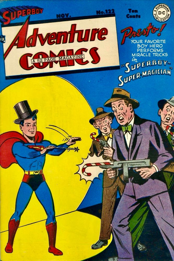 Adventure Comics #122, Nov 1947, cover by Al Wenzel & George Roussos.