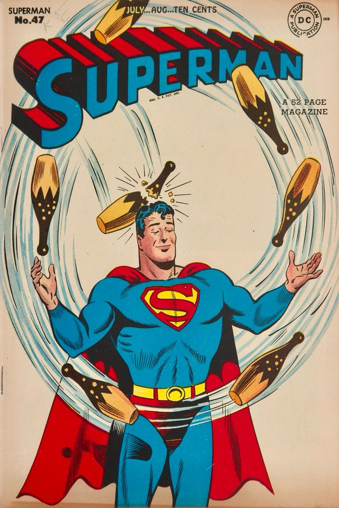 Superman #47, Jul-Aug 1947, cover by Wayne Boring & Stan Kaye.