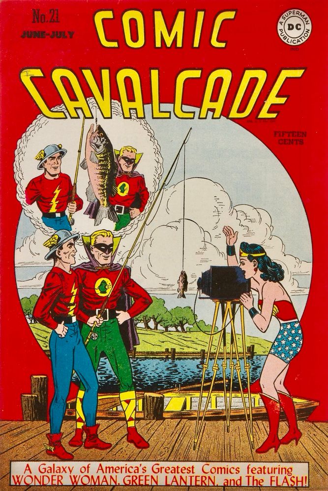 Comic Cavalcade #21, Jun-Jul 1947, cover by Everett E. Hibbard.