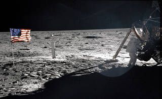 Niel Armstrong on the moon