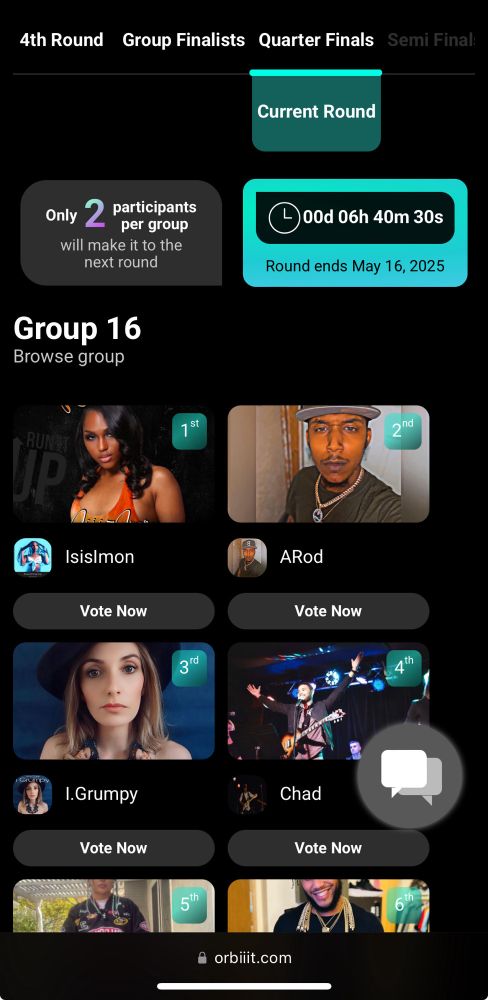 Page de classement de groupe du concours de Timbaland : Igrumpy est troisième