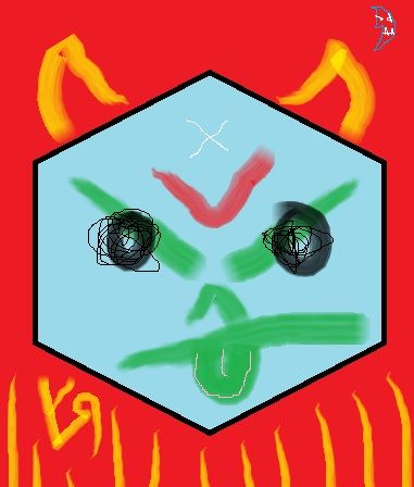 Blue Hexxa-Demon, created with MS Paint!