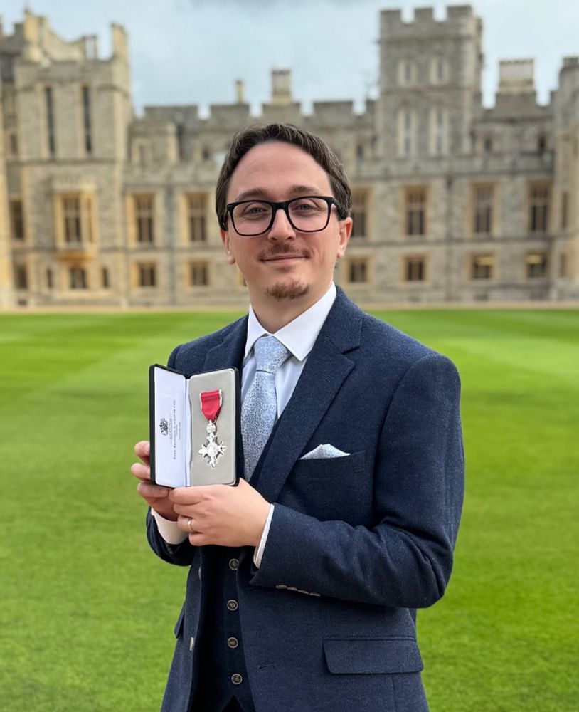 Sean receiving his award at Windsor Castle.