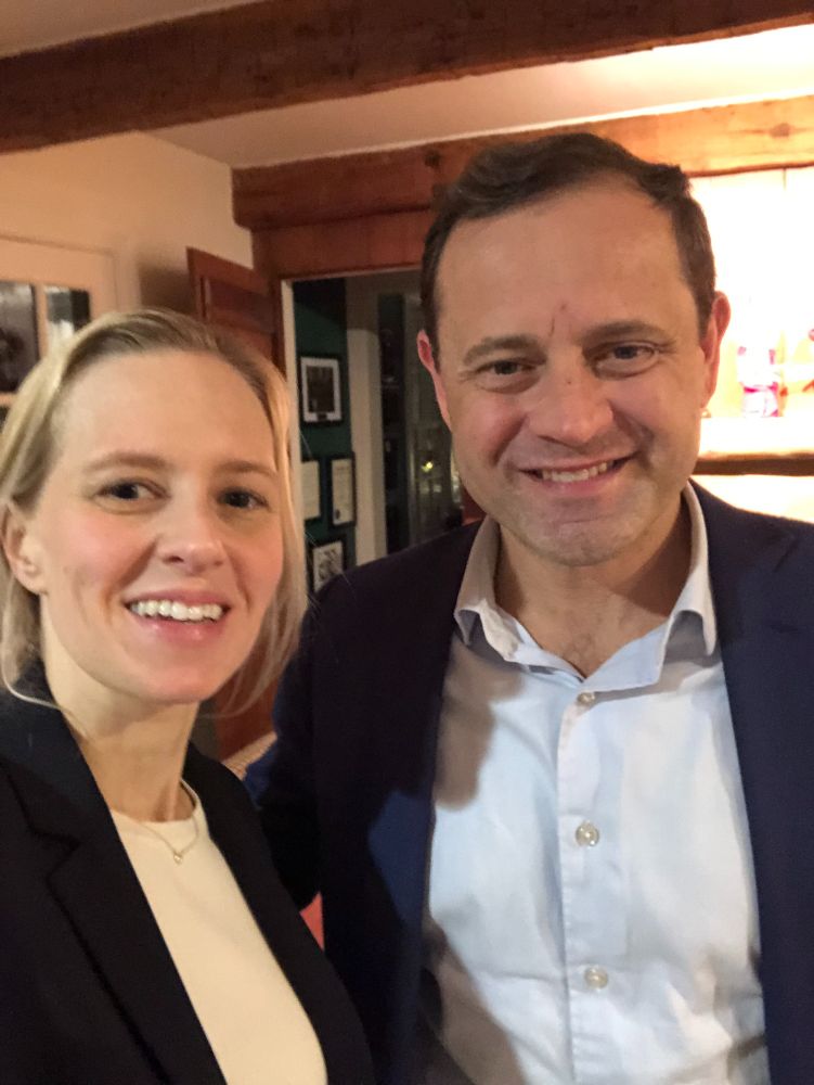 A photo of Adele and Tom.  We are both smiling but look a little tired! 