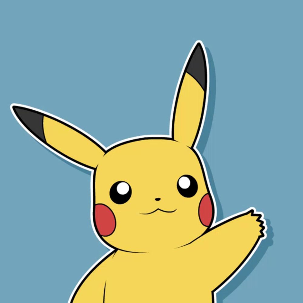 a yellow pikachu with red cheeks is waving