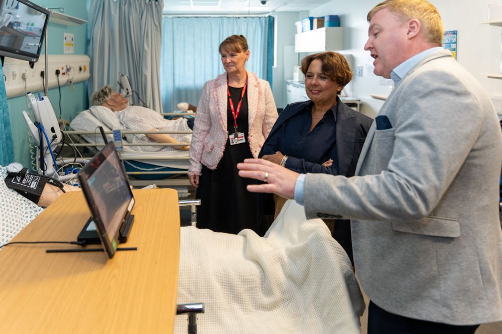 Professor Nicola Ranger receives a tour of Edinburgh Napier's Simulation and Clinical Skills Centre.