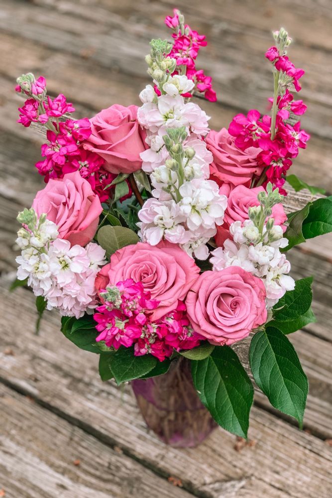 Pink and White flowers