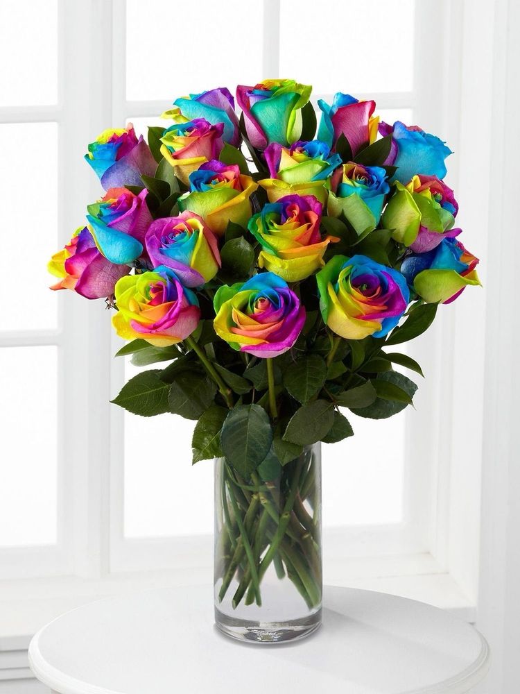 rainbow bouquet of flowers