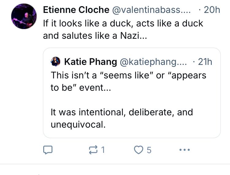 Screenshot of my skeet about Musk intentionally doing a Nazi salute 