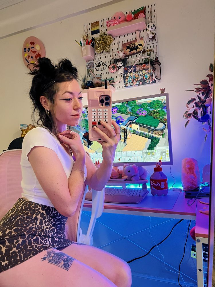 rocket playing the sims, which is business. 