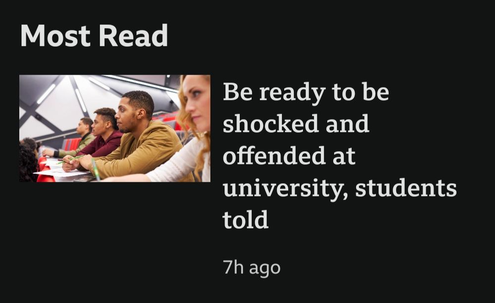 Headline Be ready to be shocked and offended at university