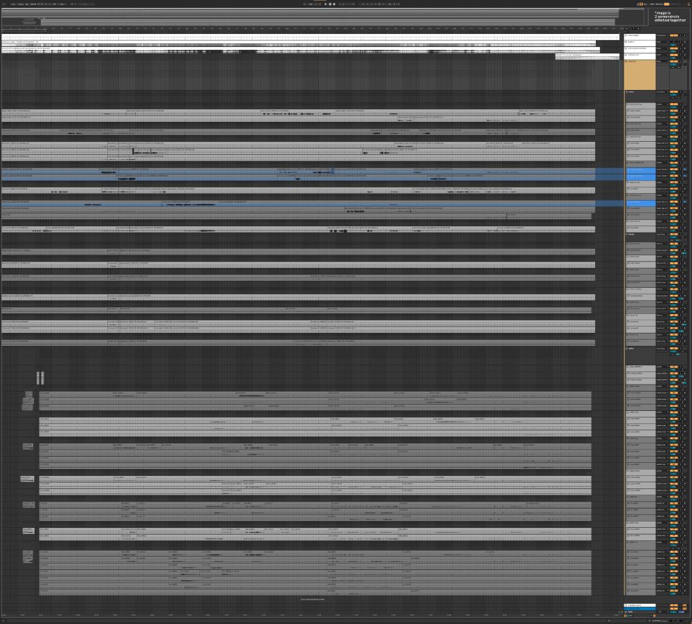 an image of the ableton project used for We Are Chikin's cover of "Flowers of Purgatory" by waiting's room.

this image is made of 2 screenshots stitched together. 