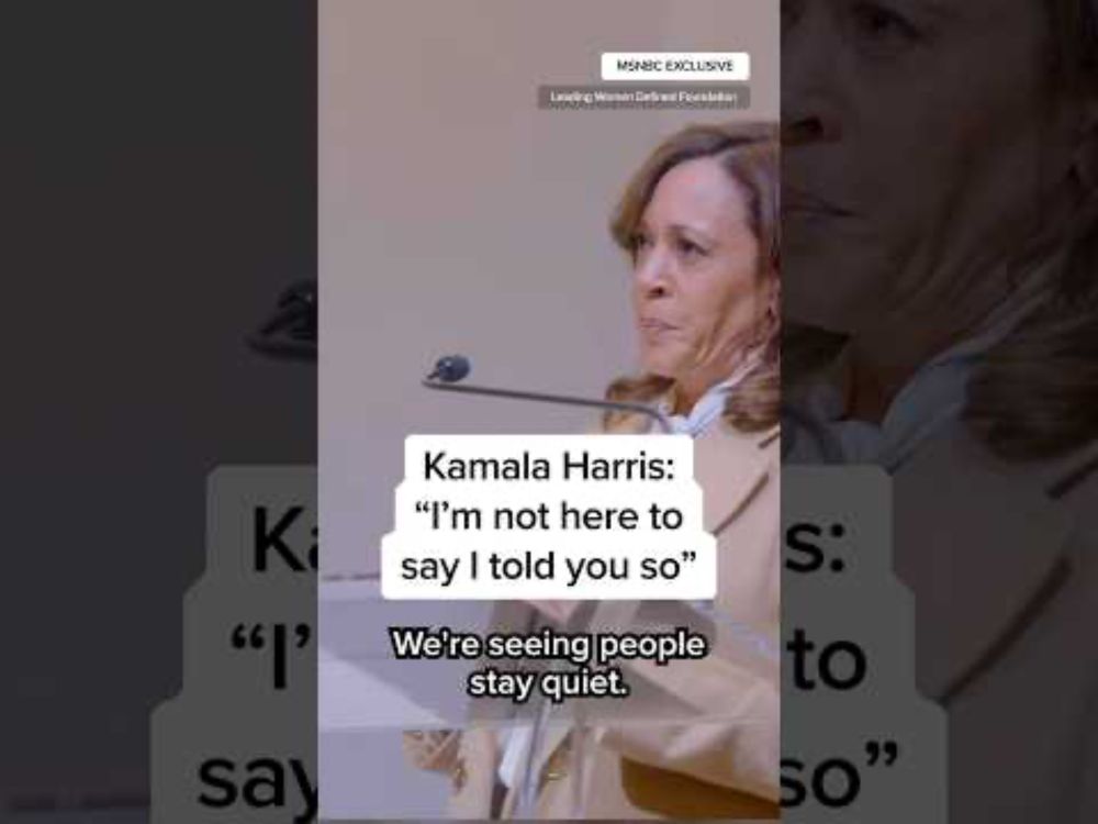 Kamala Harris: 'I'm not here to say I told you so'