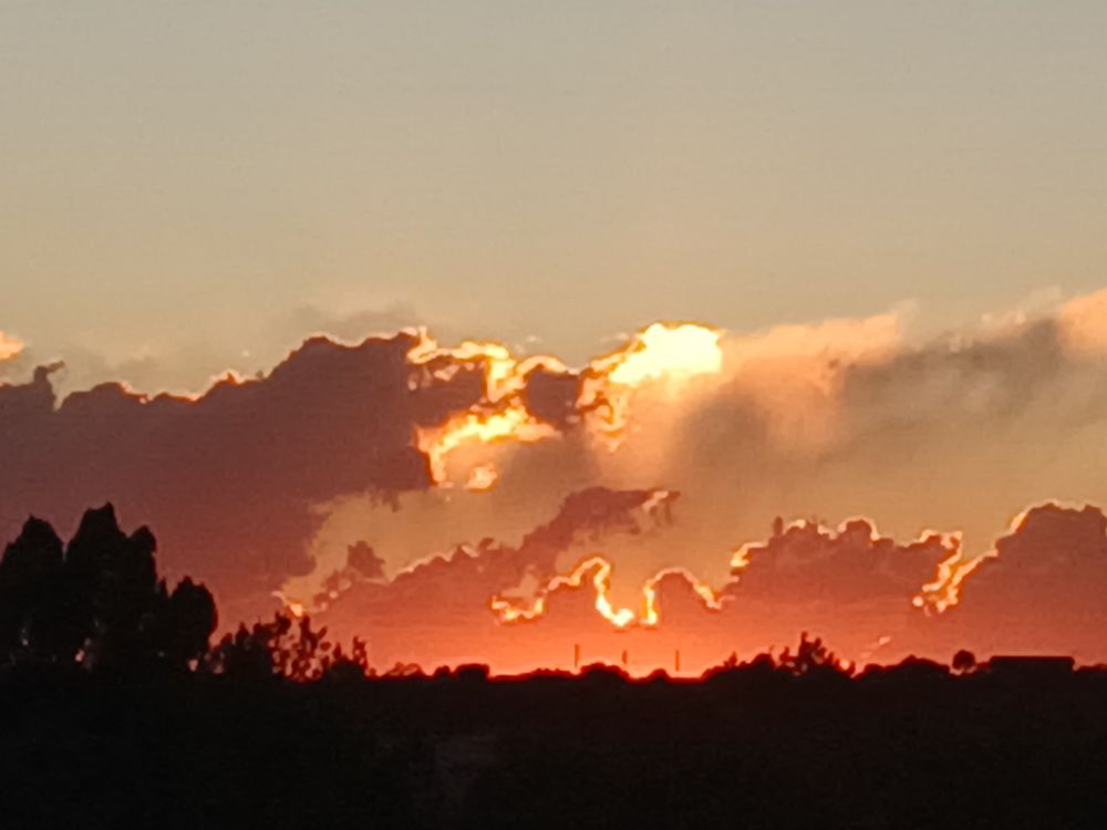 Close up sun set and clouds