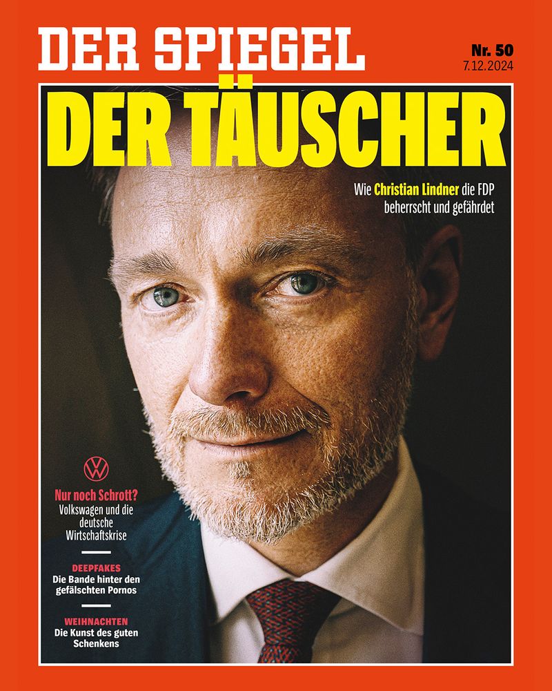 ein Mann auf dem Titelblatt eines Magazins